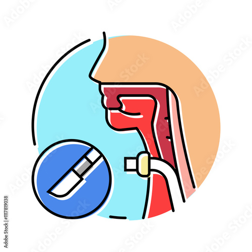 tracheostomy surgery color icon vector. tracheostomy surgery sign. isolated symbol illustration