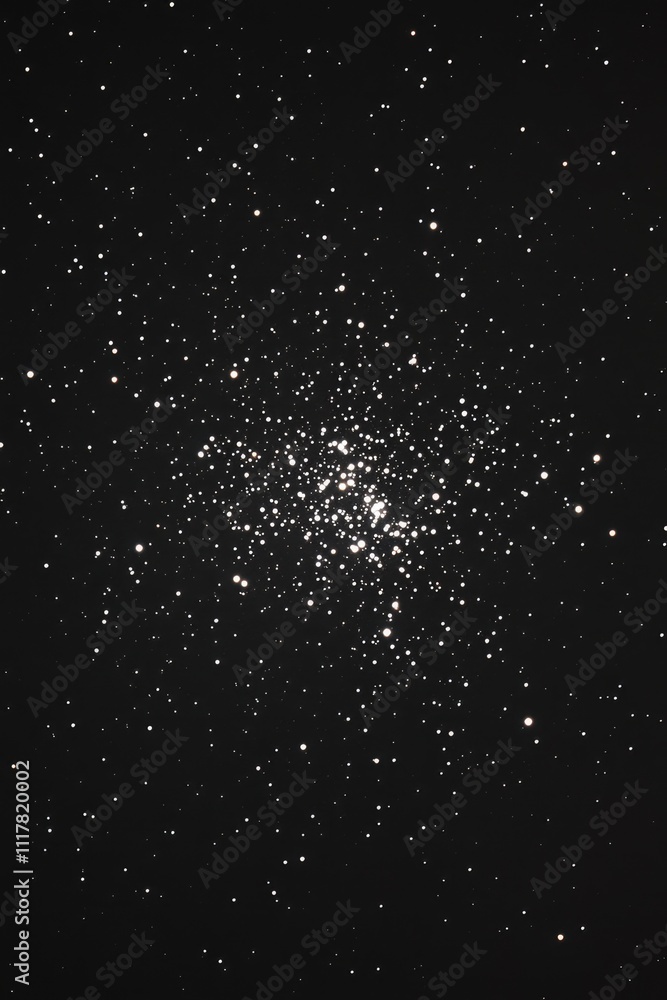 Obraz premium A black and white photograph of a star cluster