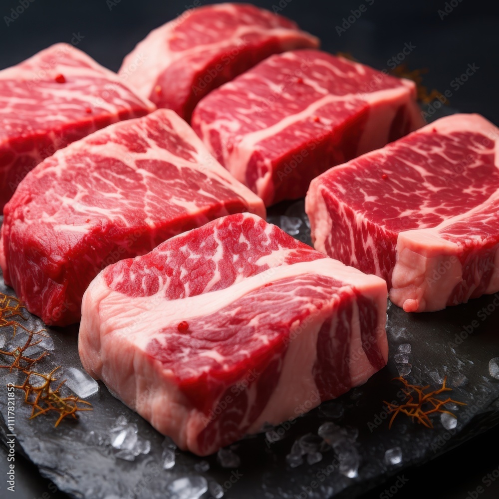 Capturing the elegance of raw wagyu beef a macro exploration of pristine marbling and texture in a culinary setting Capturing the elegance of raw wagyu beef a macro exploration of pristine marbling and texture in a culinary setting