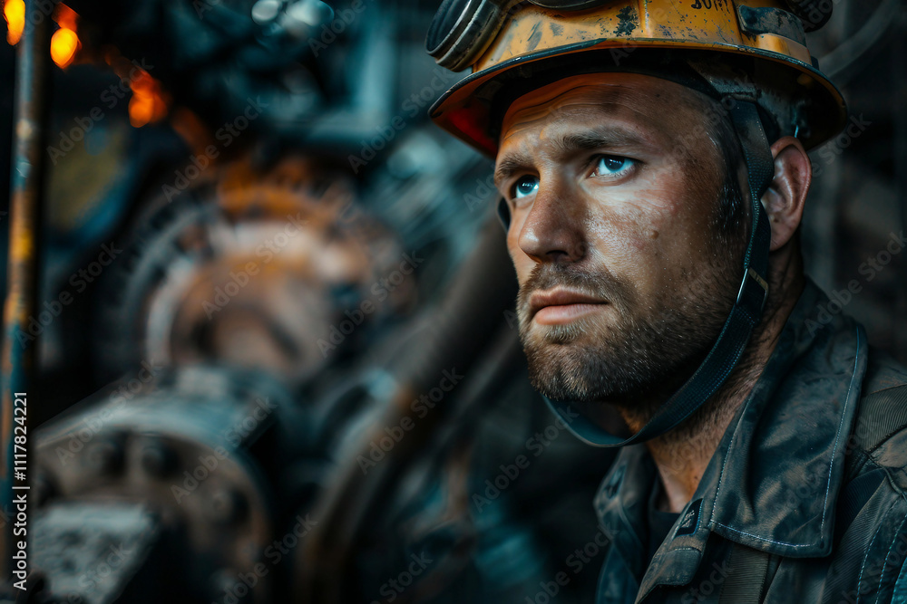 Fototapeta premium A skilled bricklayer at a construction site generative ai