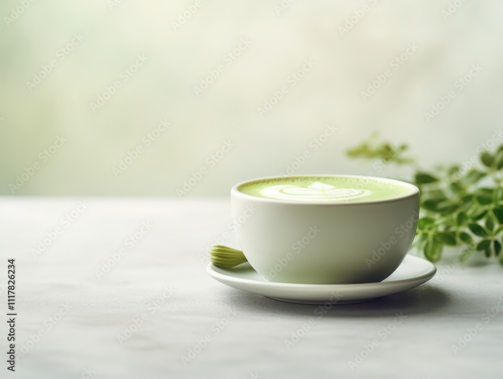 Crafting matcha latte art in a minimalist ceramic cup japanese-inspired setting soft natural light serenity concept Crafting matcha latte art in a minimalist ceramic cup japanese-inspired setting soft natural light serenity concept