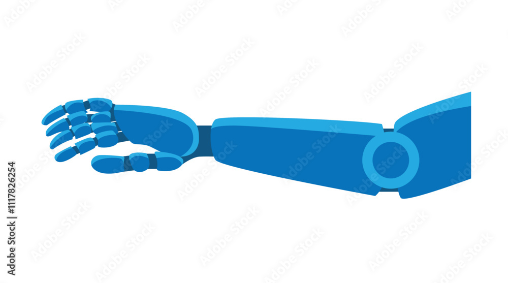 Robot Hand Isolated on White Flat Style. Science and futuristic concept vector illustration Robot Hand Isolated on White Flat Style. Science and futuristic concept vector illustration