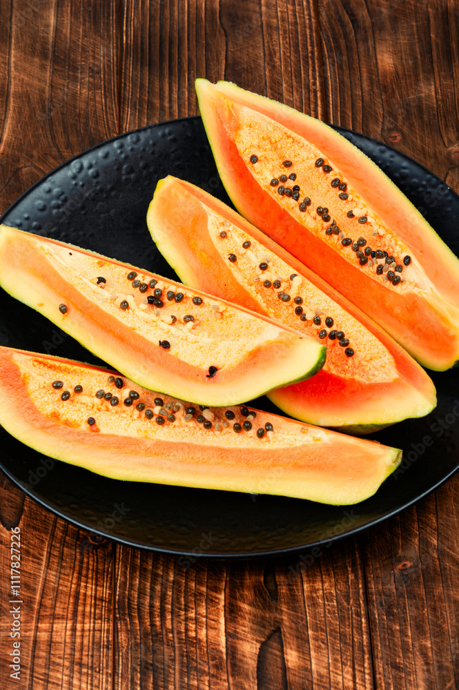 Fresh ripe papaya fruits Fresh ripe papaya fruits