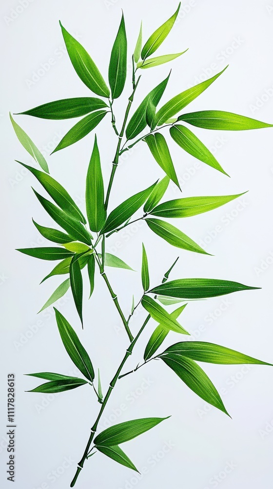 Minimalist Design with Bamboo Swaying Gently in High Fidelity Illustration Minimalist Design with Bamboo Swaying Gently in High Fidelity Illustration