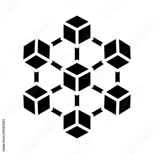 Blockchain glyph icon