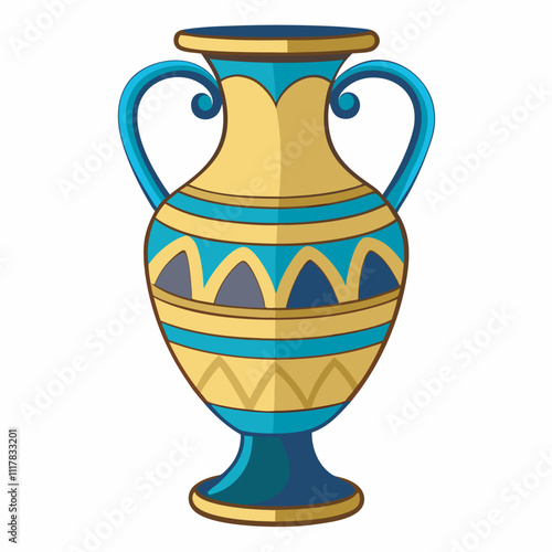 antique greek vase on white background