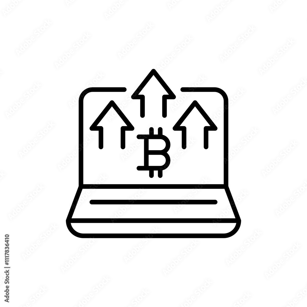 Bitcoin analytics outline icons, minimalist vector illustration ,simple transparent graphic element .Isolated on white background Bitcoin analytics outline icons, minimalist vector illustration ,simple transparent graphic element .Isolated on white background