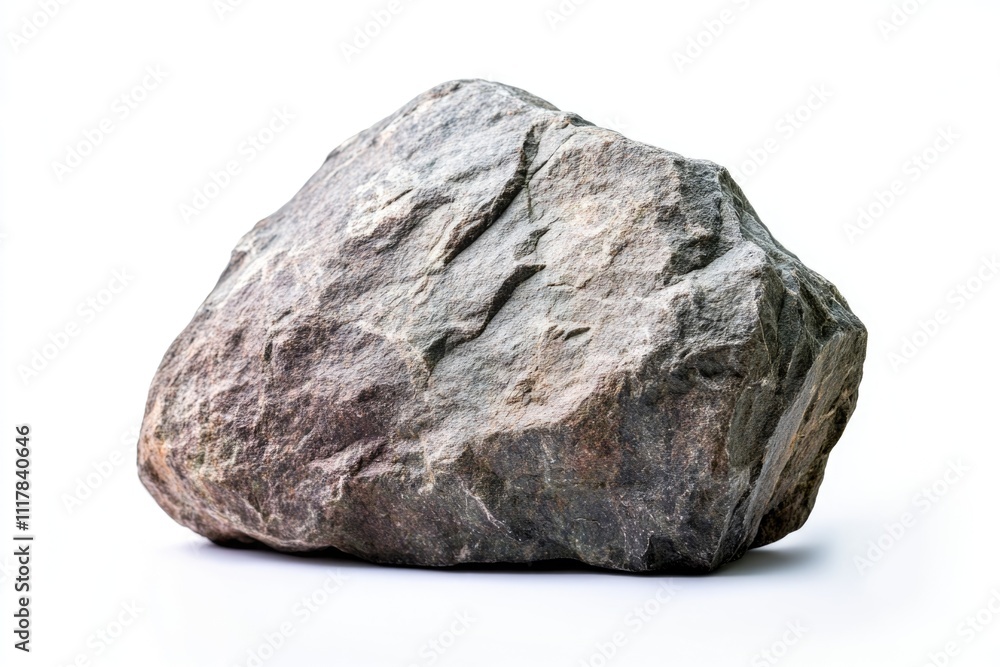 Fototapeta premium A large rock sits atop a white surface, perfect for use as a background or prop in still life photography