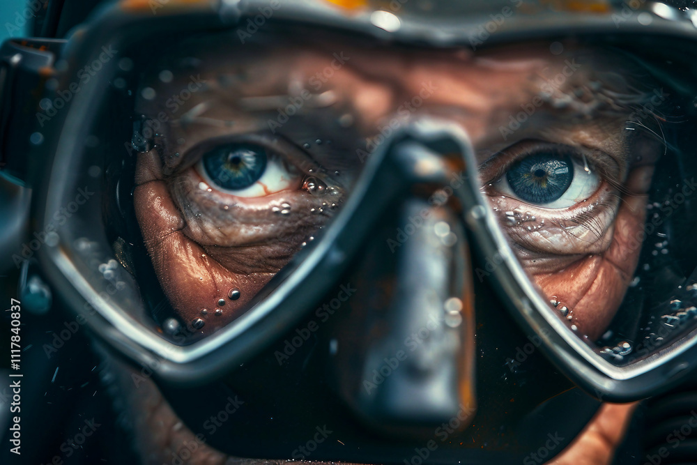 Professional diver exploring underwater life world flora fauna, Generative AI Professional diver exploring underwater life world flora fauna, Generative AI
