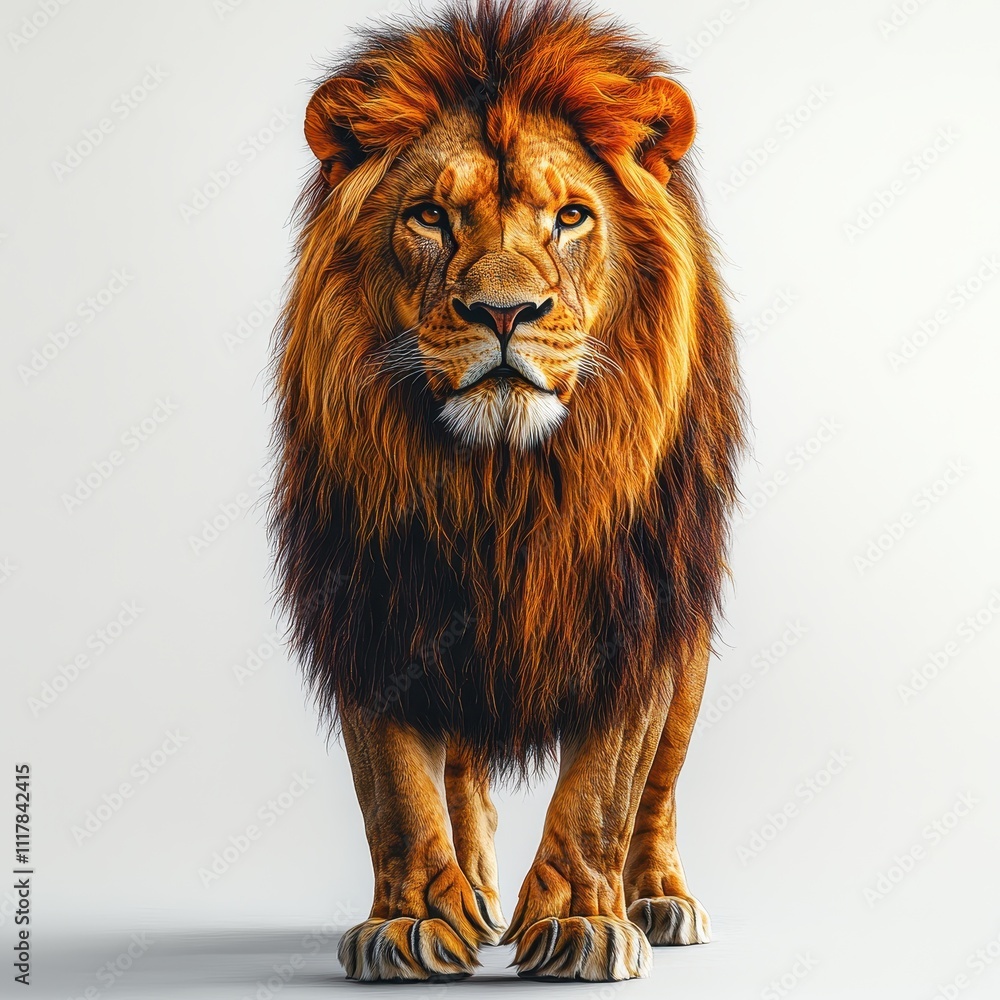 Majestic Male Lion Walking Towards Camera Powerful, Detailed 3D Render of an African Lion with Golden Mane Majestic Male Lion Walking Towards Camera Powerful, Detailed 3D Render of an African Lion with Golden Mane