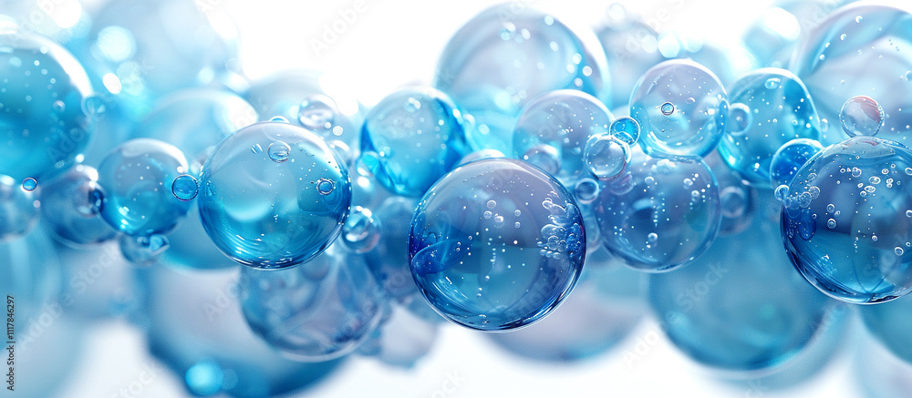 Abstract blue seamless border with air bubbles Abstract blue seamless border with air bubbles