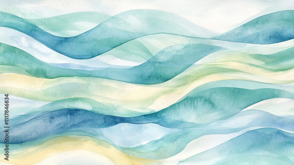 Obraz premium Gentle Watercolor Waves with Flowing Patterns