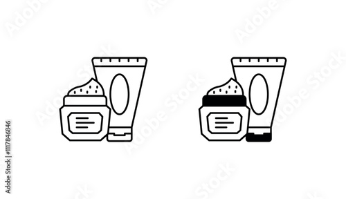 cream skin care icon design with white background stock illustration