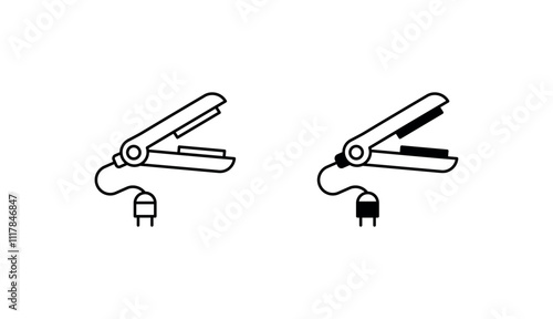 Straightener icon design with white background stock illustration
