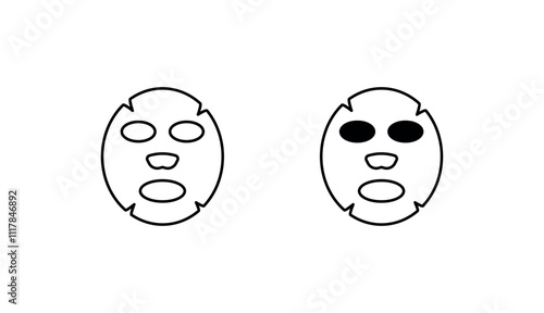 Face Mask icon design with white background stock illustration