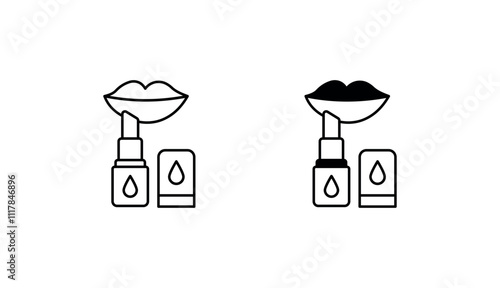 Lip Balm icon design with white background stock illustration