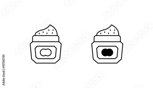 Body Scrub Jar icon design with white background stock illustration
