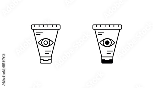 Under-Eye Cream icon design with white background stock illustration