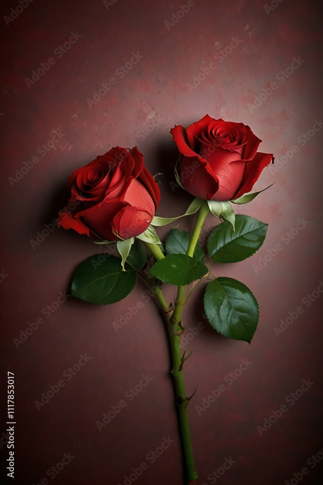 Fototapeta premium red rose on a wooden background