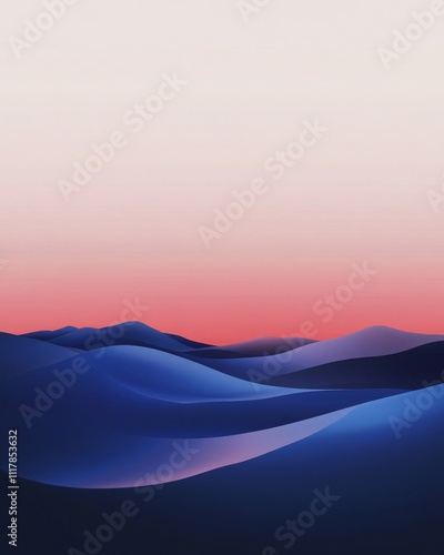 Soft Minimalist Horizon at Dusk with Gentle Waves