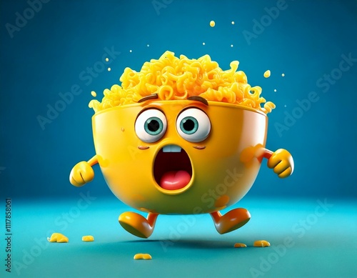 Cute Cartoon Bowl of Macaro...