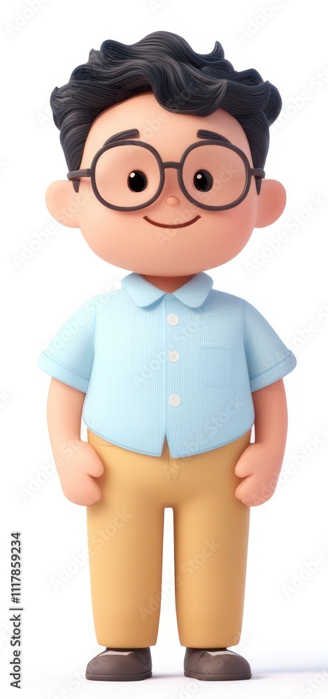 Cartoon character of a boy in casual attire Cartoon character of a boy in casual attire