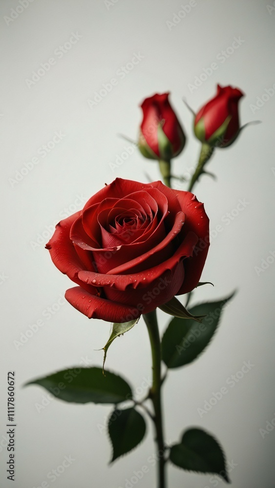 Naklejka premium red rose isolated on white background