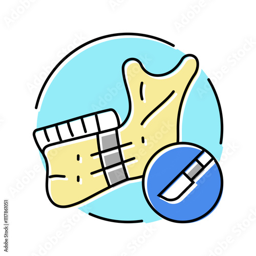 mandibular osteotomy surgery color icon vector. mandibular osteotomy surgery sign. isolated symbol illustration