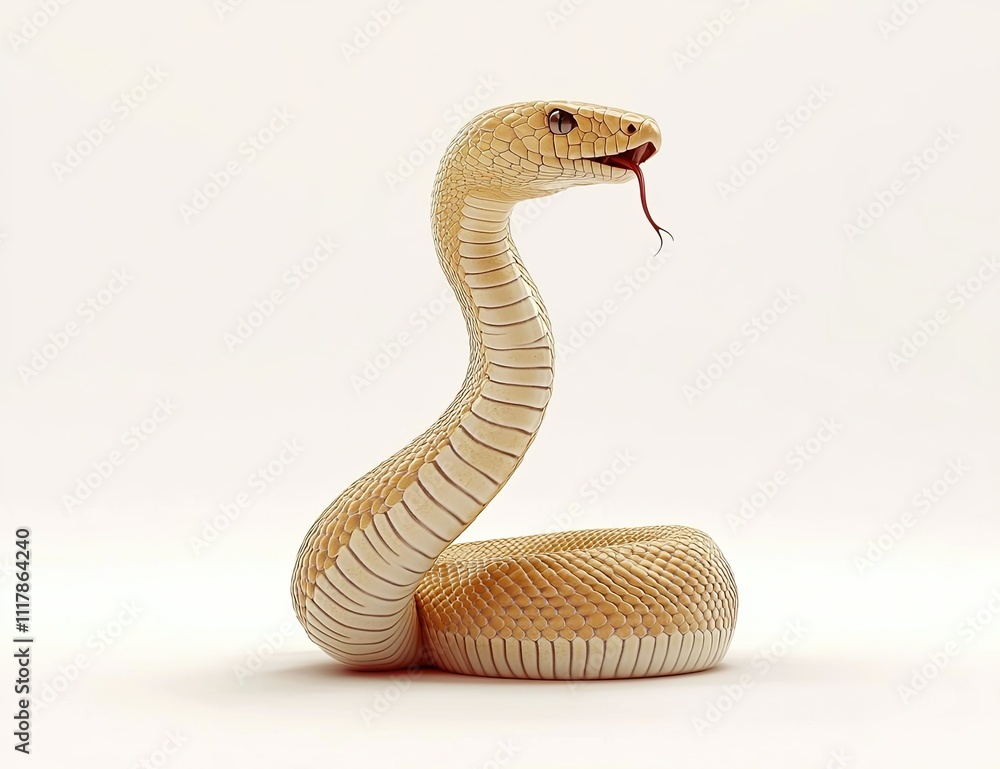 Fototapeta premium Majestic Cobra: Stunning Full-Body Side View in High-Definition Photography