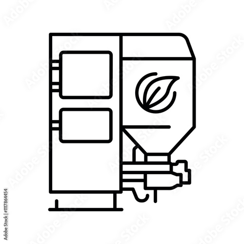 Pellet boilers black line icon.