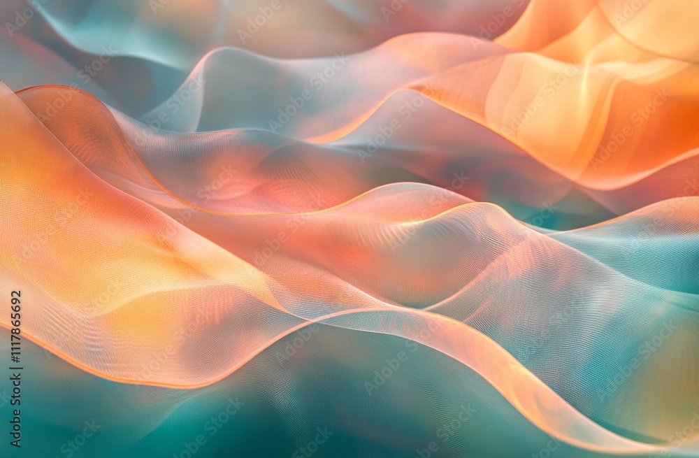 Abstract Digital Art with Waves of Light and Colorful Lines. AI generated illustration Abstract Digital Art with Waves of Light and Colorful Lines. AI generated illustration