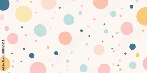 Colorful Polka Dots Pattern on Light Background for Design Projects