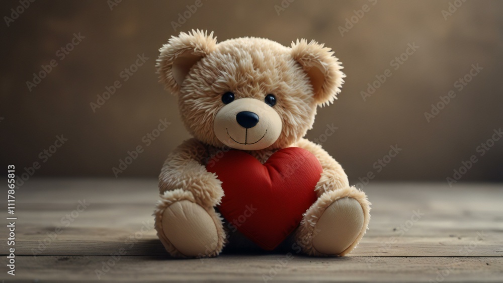 Obraz premium teddy bear with a gift