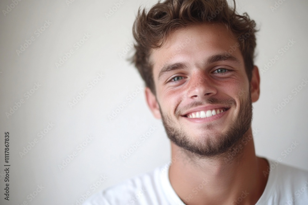 Fototapeta premium A person with a long beard and smiling expression looking directly at the camera