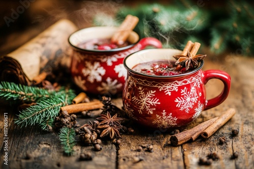 Wallpaper Mural Aromatic mulled wine is warming on a cold winter day with its spices and orange slices Torontodigital.ca