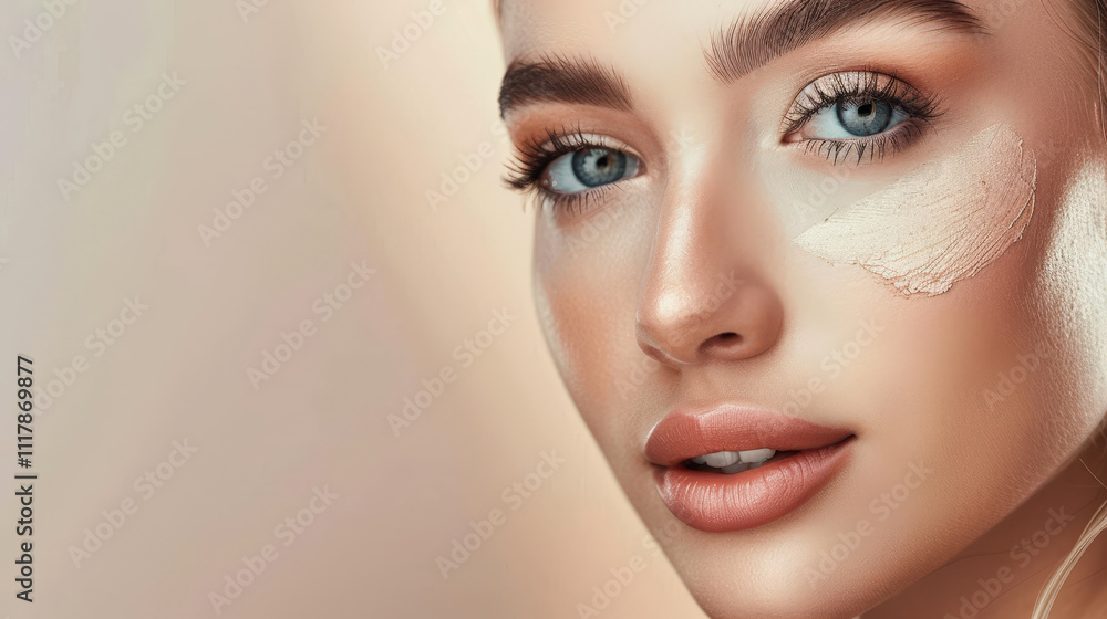 cosmetic beige application foundation cosmetic beige application foundation