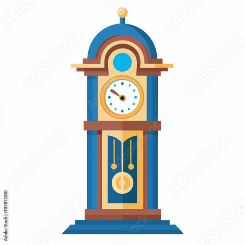 Grandfather clock on a white background