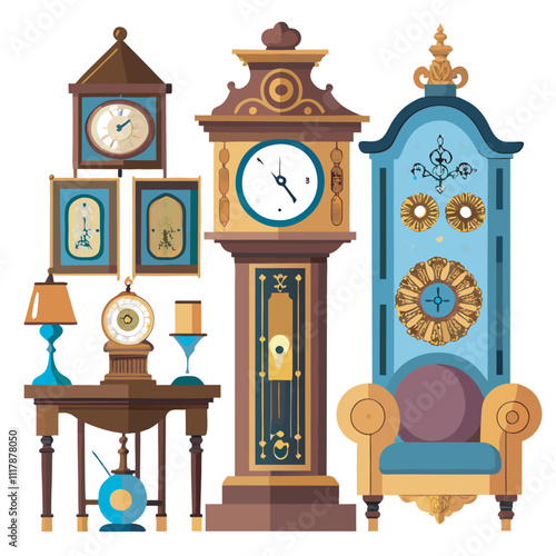 antique clock on a white background