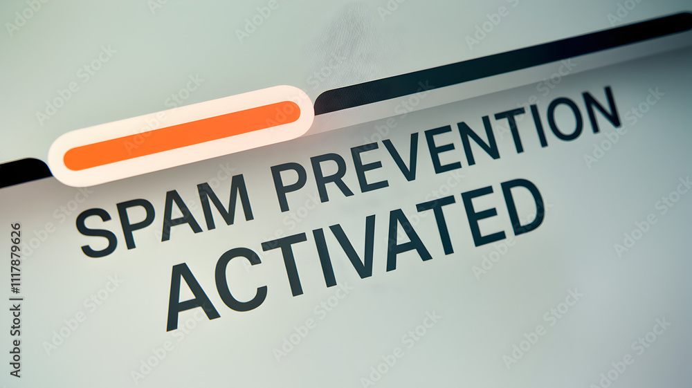 Spam call scam prevention concept. Spam prevention feature indicator with activation status displayed. Spam call scam prevention concept. Spam prevention feature indicator with activation status displayed.