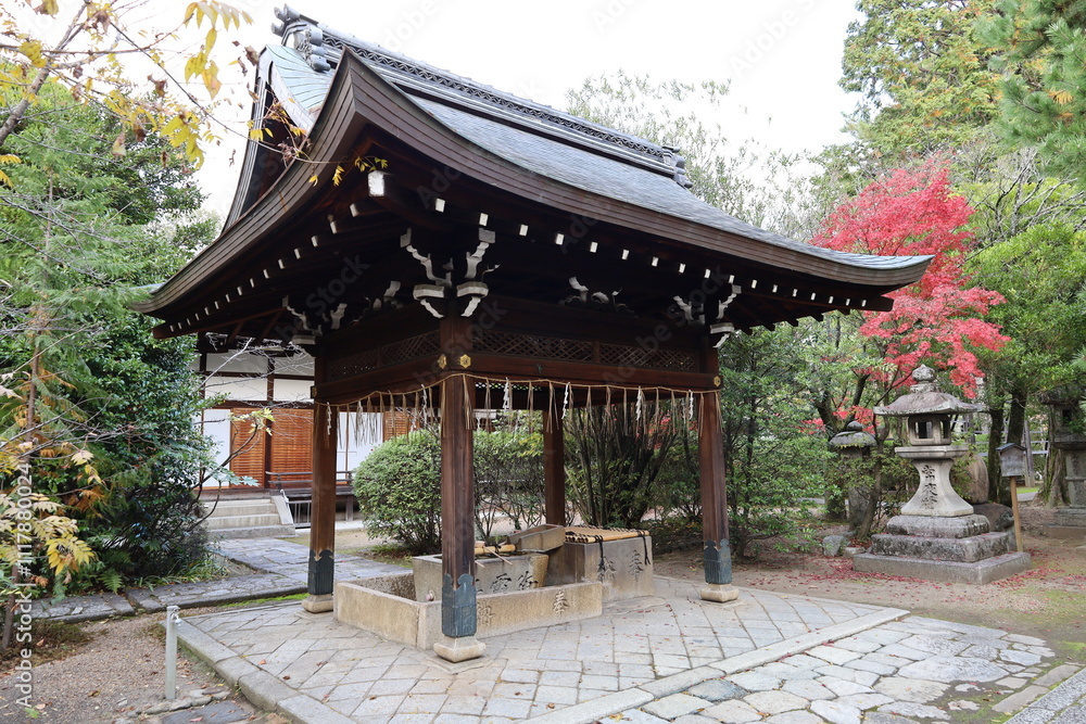 A Japanese shrine : a scene of the precincts of Goryo-jinjya Shrine in Kyoto City A Japanese shrine : a scene of the precincts of Goryo-jinjya Shrine in Kyoto City