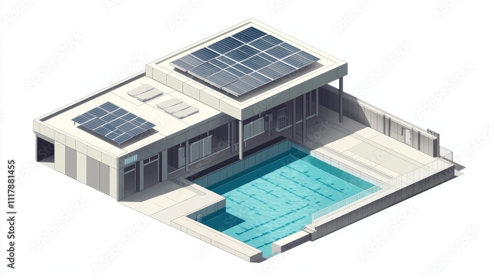 Modern Home with Solar Panels and Swimming Pool Modern Home with Solar Panels and Swimming Pool