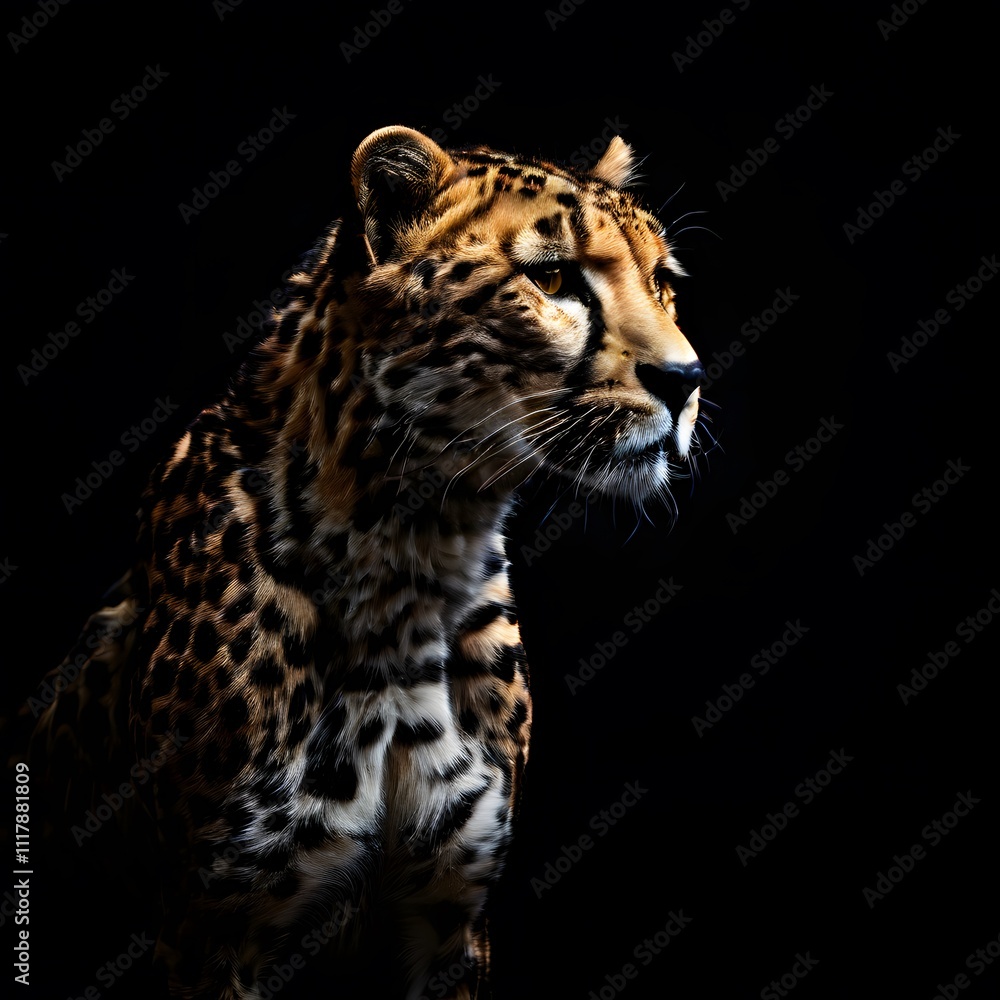 Fototapeta premium beautiful animal in a studio isolated on black wild life