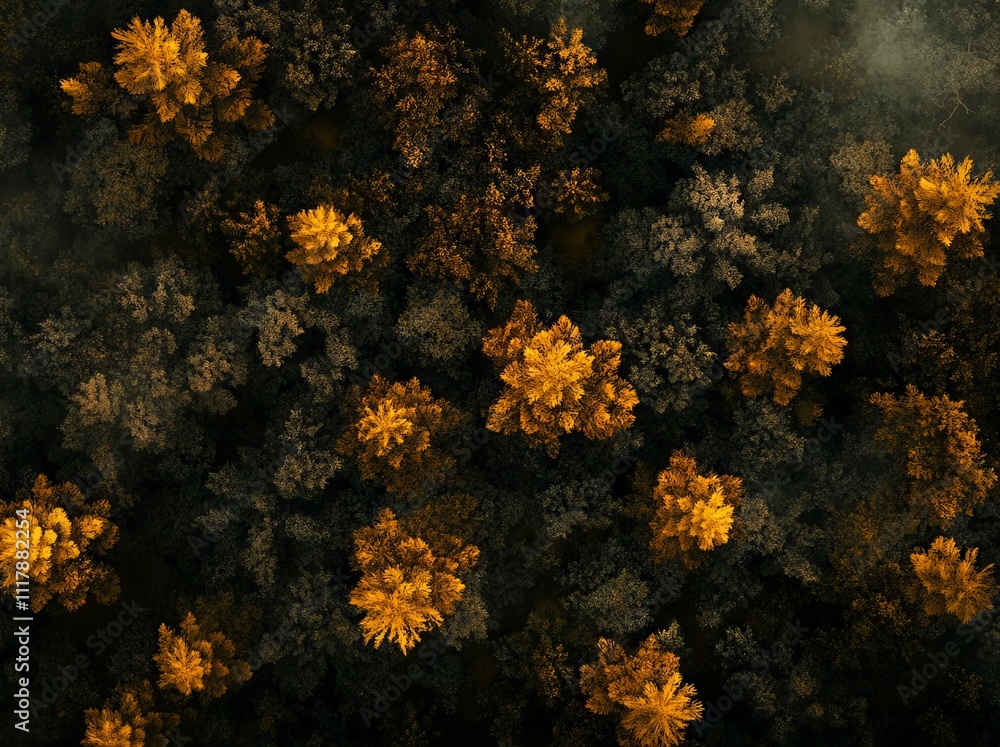 Aerial View of a Forest with Pine Trees. AI generated illustration Aerial View of a Forest with Pine Trees. AI generated illustration