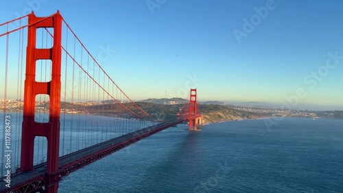 golden gate bridge san francisco video at sunset time in California USA