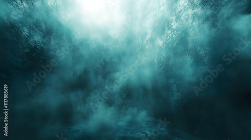 Teal Foggy Abstract Background - Illustration