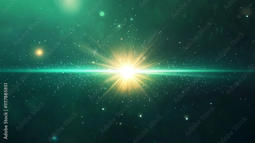 Bright cosmic scene with a starburst effect in space. Bright cosmic scene with a starburst effect in space.