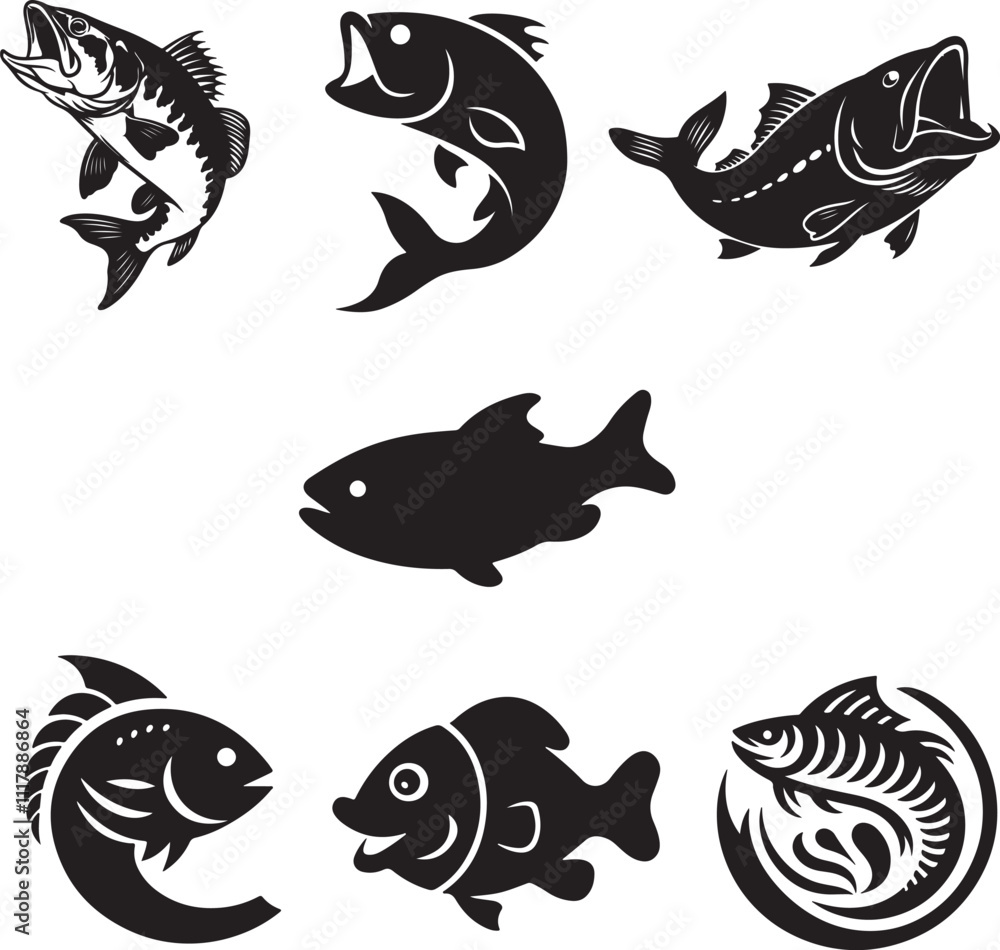 Fish Silhouette Icon vector graphic design Fish Silhouette Icon vector graphic design