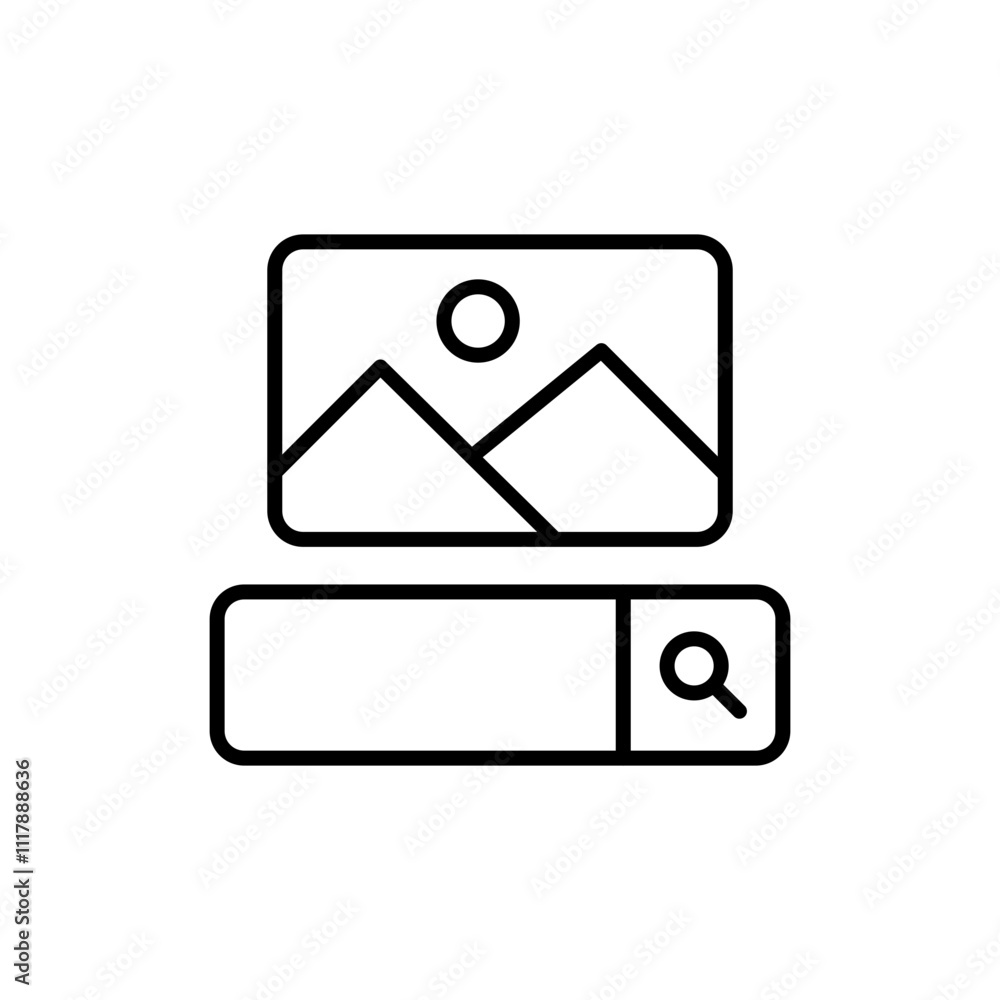 Image search outline icons, minimalist vector illustration ,simple transparent graphic element .Isolated on white background Image search outline icons, minimalist vector illustration ,simple transparent graphic element .Isolated on white background