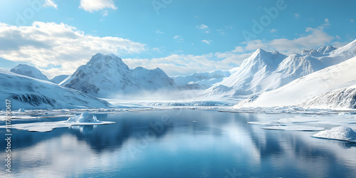 Wallpaper Mural Arctic Winter Landscape 3D Render Torontodigital.ca