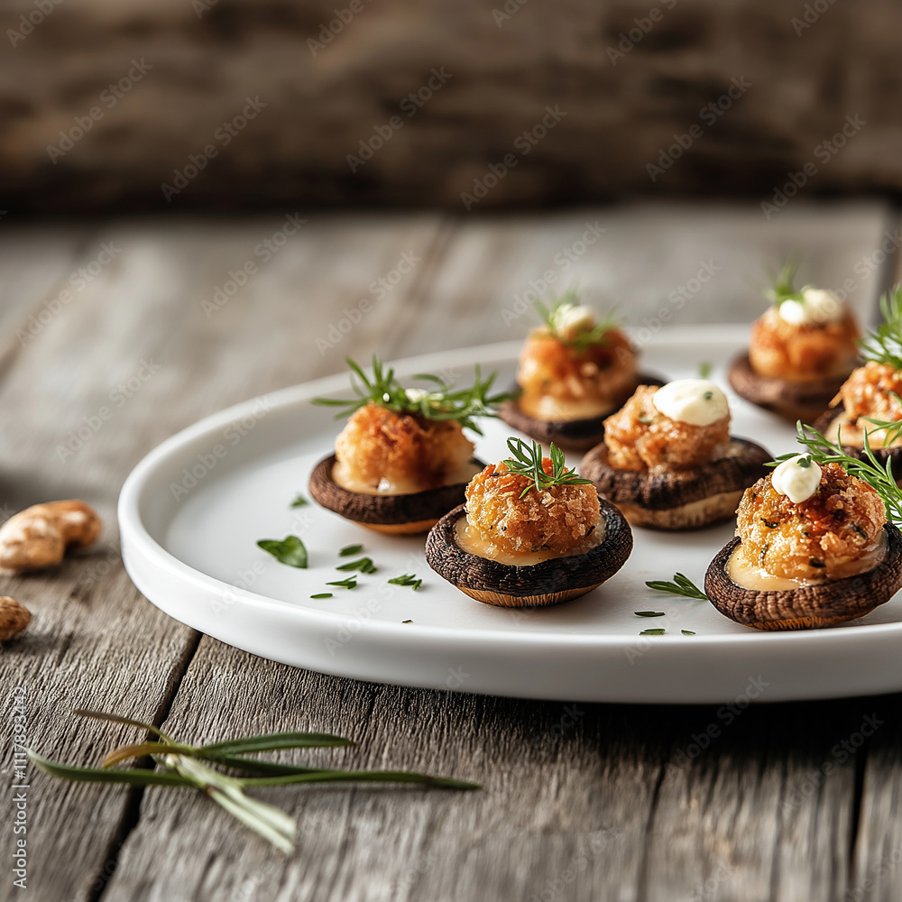 Mini savory tarts on wooden table Mini savory tarts on wooden table